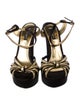 Dolce & Gabbana Satin Colorblock Pattern T-Strap Sandals