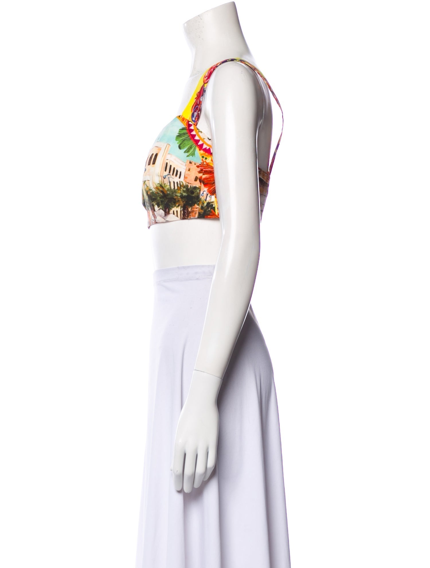 Dolce & Gabbana Printed Square Neckline Crop Top