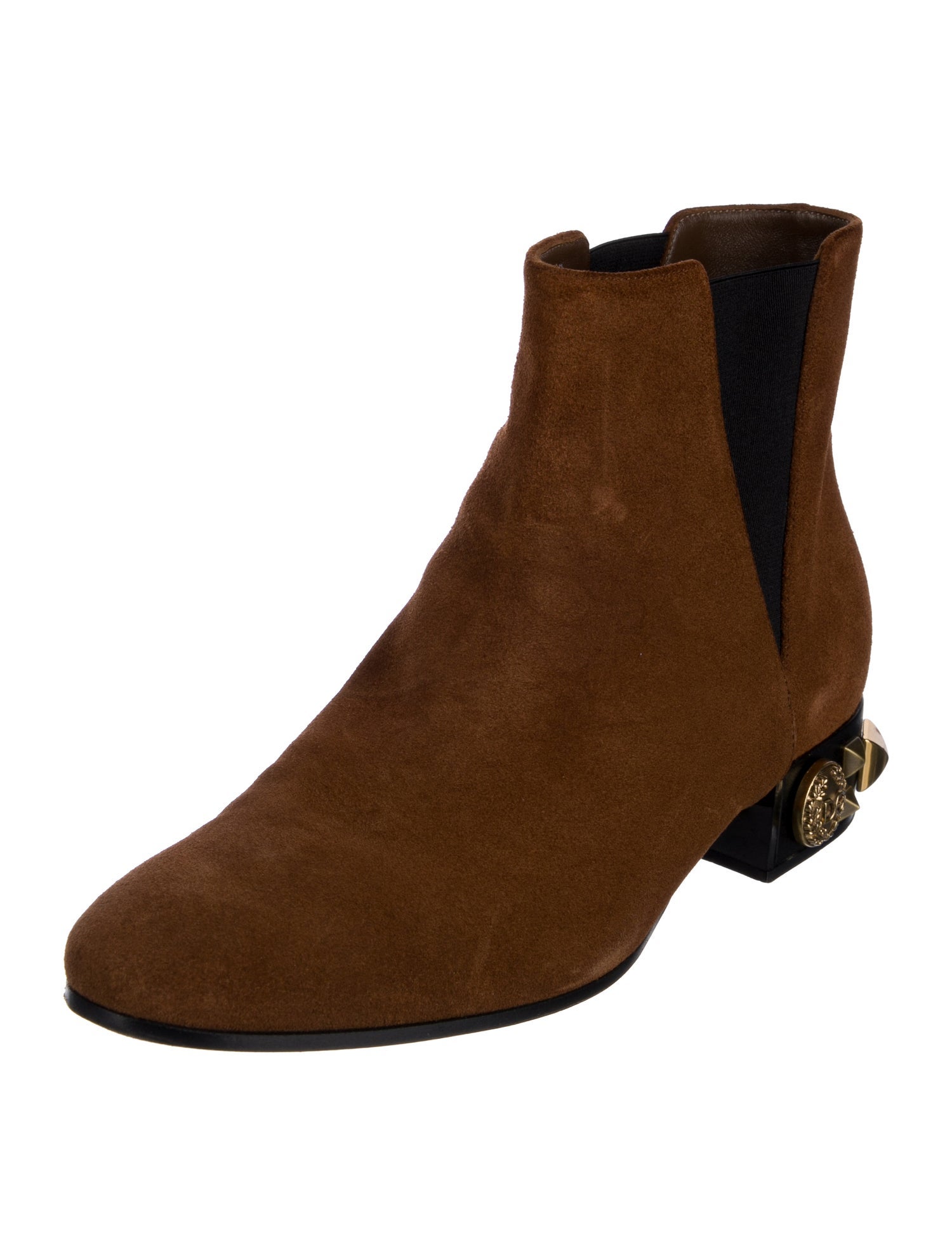 Dolce & Gabbana Faux Pearl Accents Suede Chelsea Boots