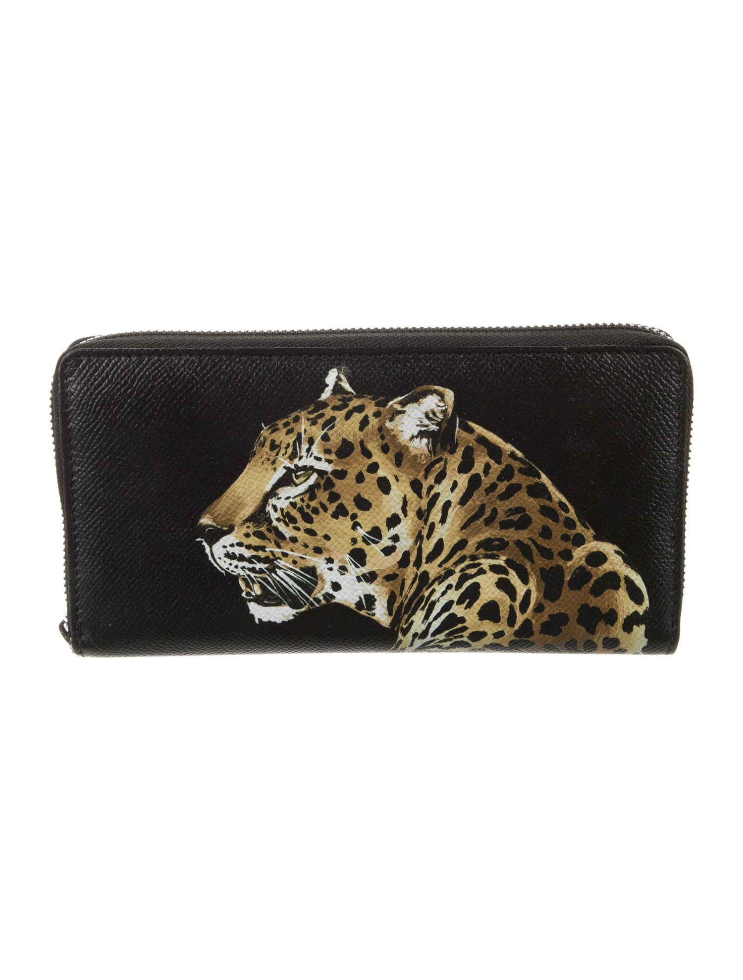 Dolce & Gabbana Leather Animal Print Continental Wallet