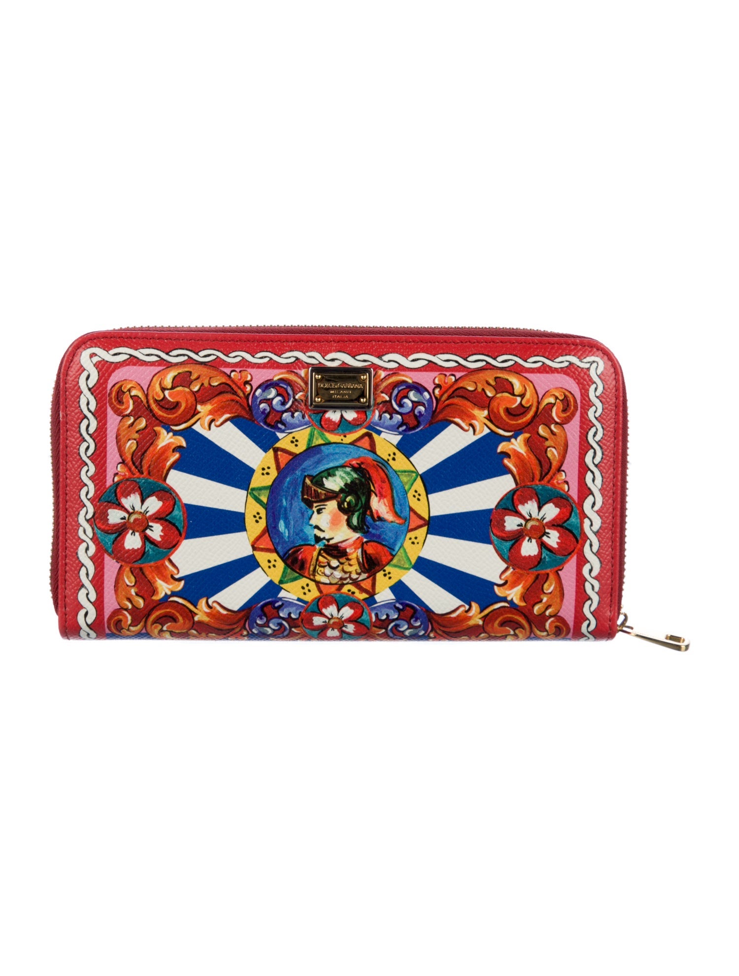 Dolce & Gabbana Leather Printed Continental Wallet