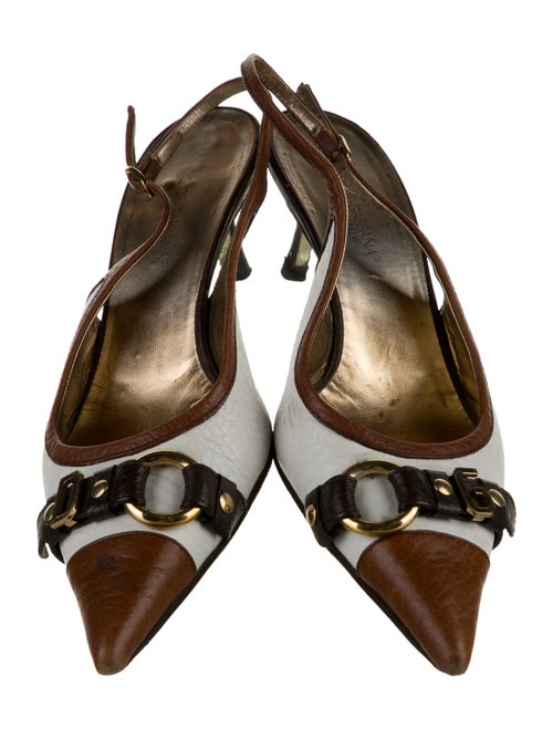 Dolce & Gabbana Leather Printed Slingback Flats