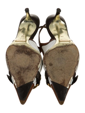 Dolce & Gabbana Leather Printed Slingback Flats