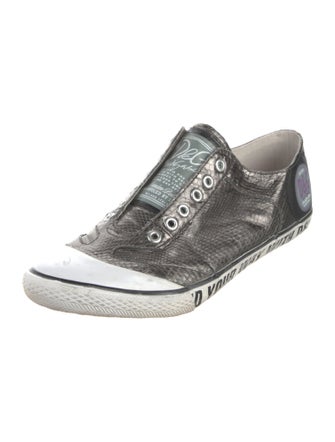 Dolce & Gabbana Leather Colorblock Pattern Sneakers