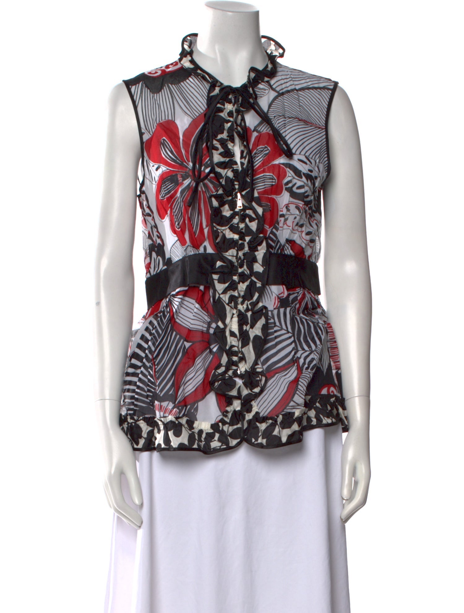 Dolce & Gabbana Printed Mock Neck Blouse w/ Tags
