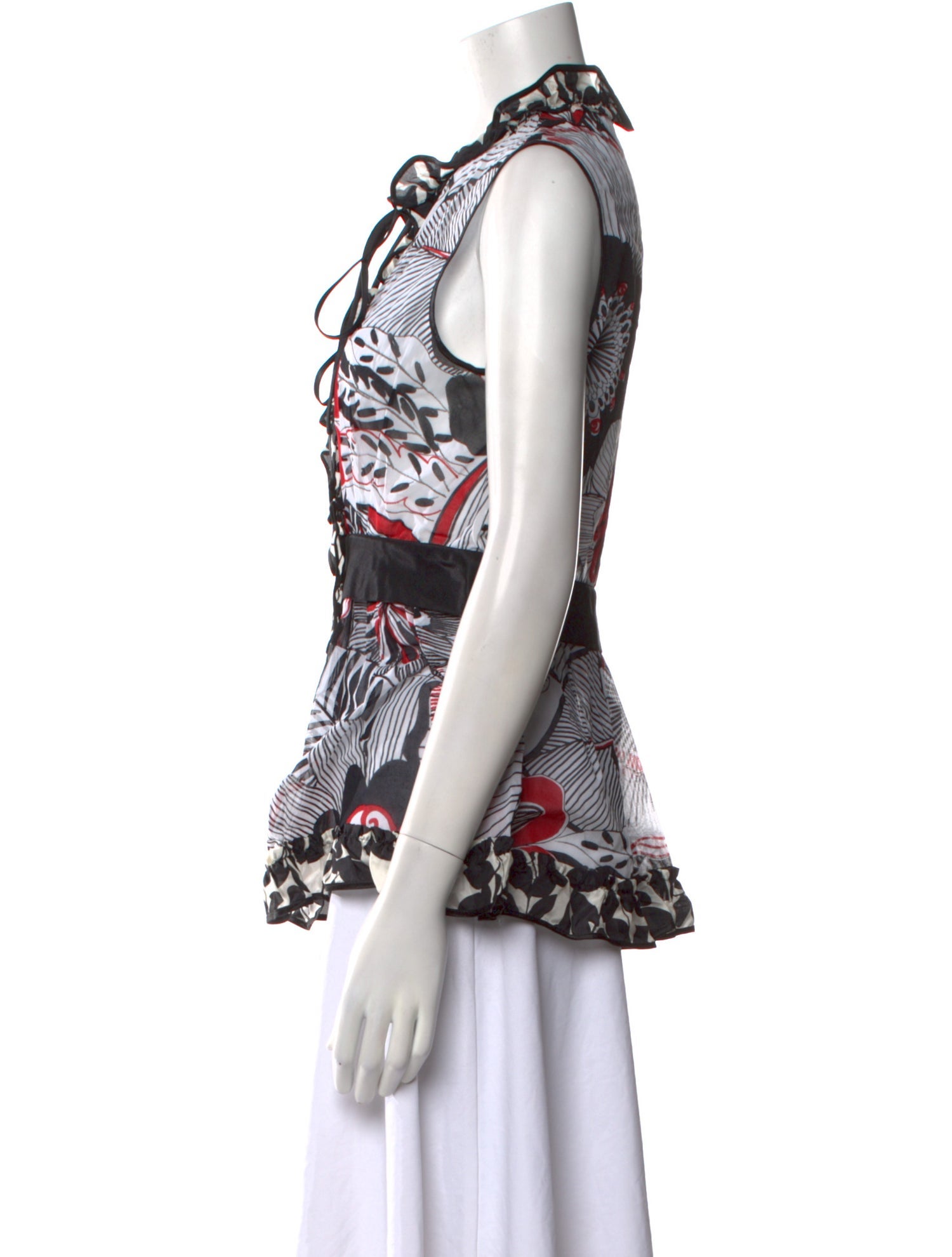 Dolce & Gabbana Printed Mock Neck Blouse w/ Tags