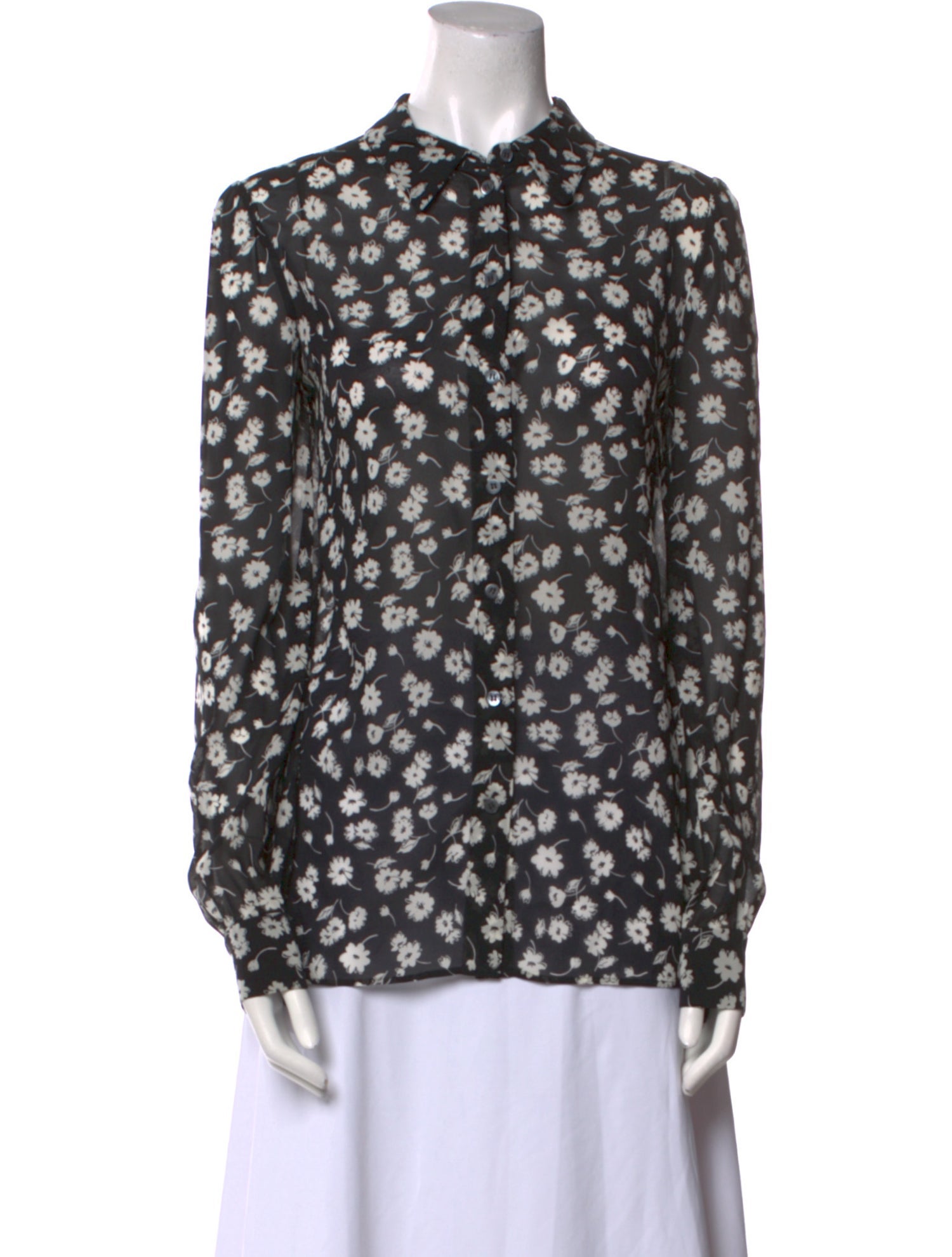 Dolce & Gabbana Silk Floral Print Button-Up Top