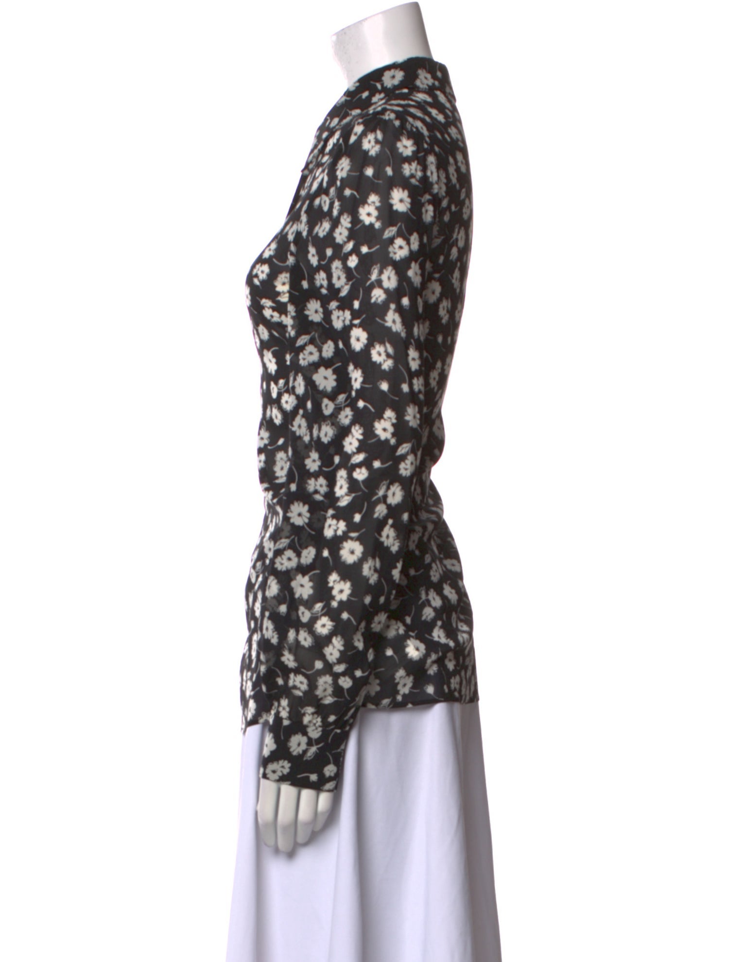 Dolce & Gabbana Silk Floral Print Button-Up Top