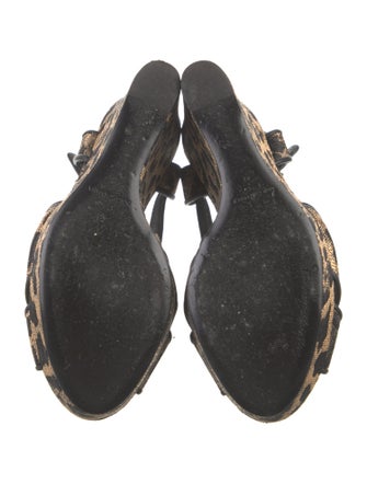 Dolce & Gabbana Raffia Animal Print Sandals