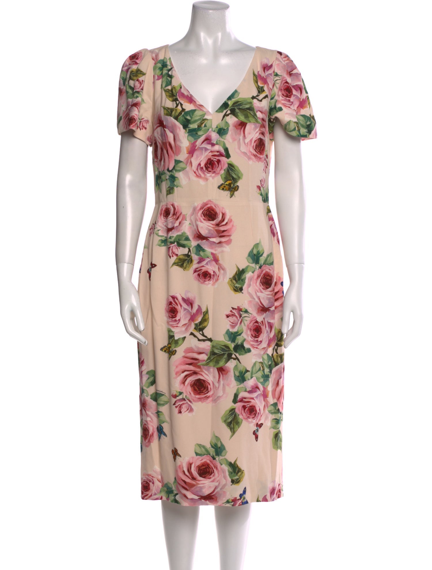 Dolce & Gabbana Floral Print Midi Length Dress