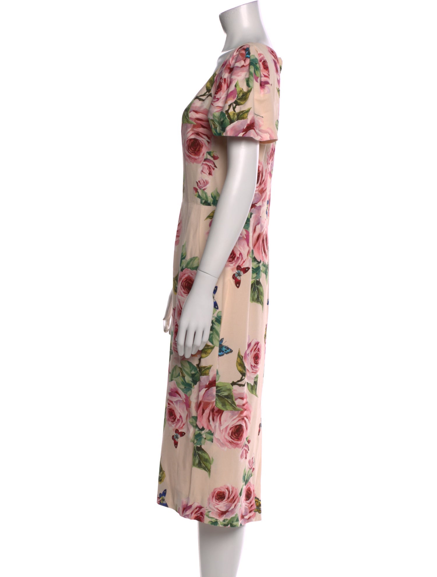 Dolce & Gabbana Floral Print Midi Length Dress