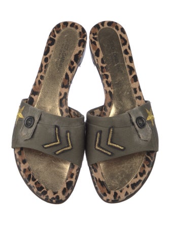 Dolce & Gabbana Camicia Militare Canvas Slides