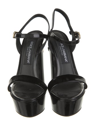 Dolce & Gabbana Patent Leather Slingback Sandals