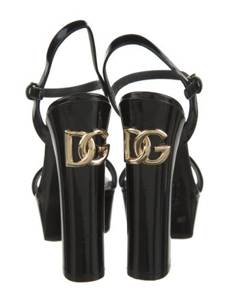 Dolce & Gabbana Patent Leather Slingback Sandals