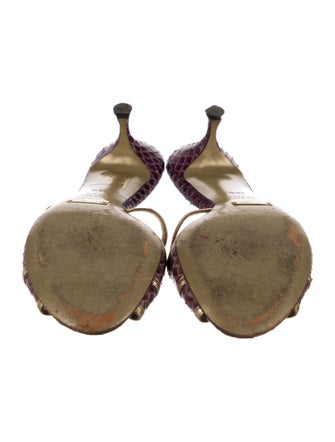 Dolce & Gabbana Snakeskin Animal Print Mules