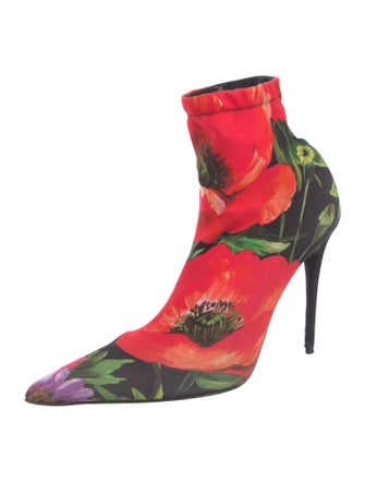 Dolce & Gabbana Floral Print Sock Boots