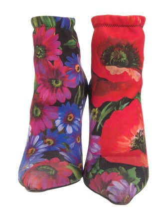 Dolce & Gabbana Floral Print Sock Boots