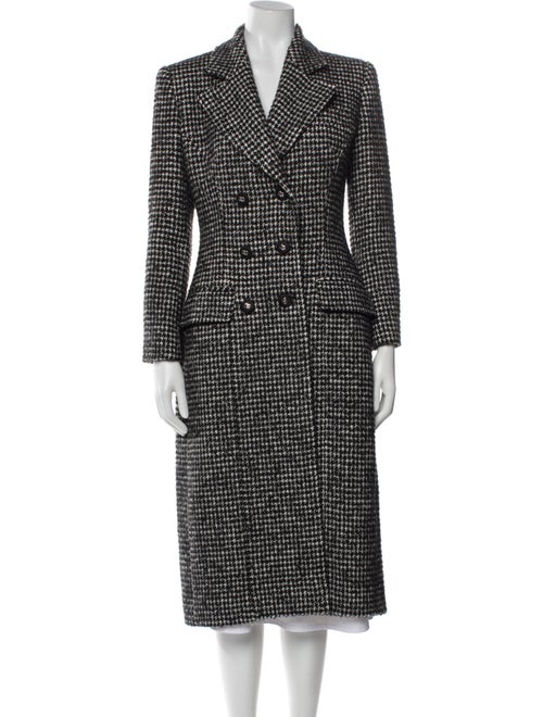 Dolce & Gabbana Wool Houndstooth Print Peacoat