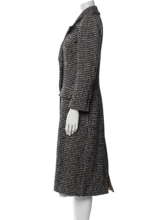 Dolce & Gabbana Wool Houndstooth Print Peacoat