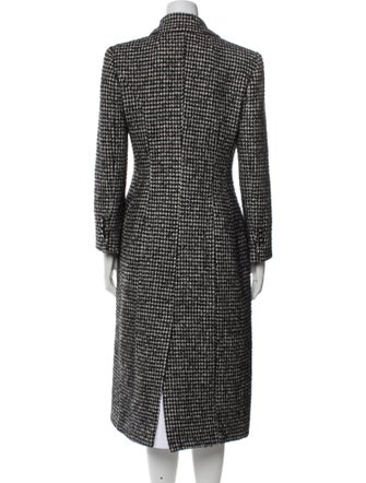 Dolce & Gabbana Wool Houndstooth Print Peacoat