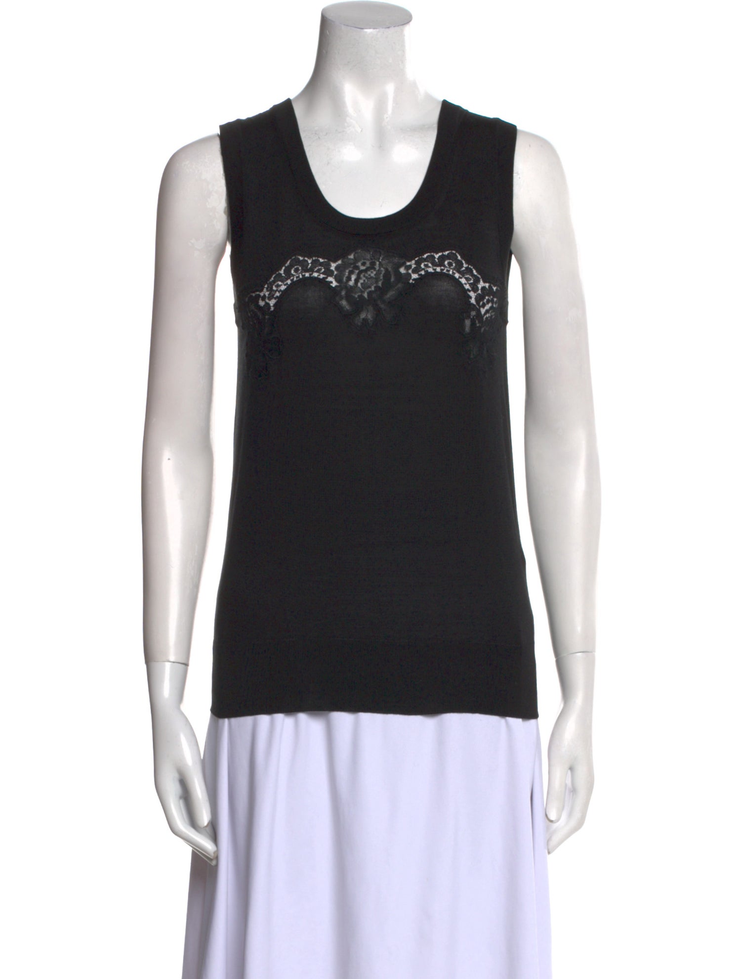 Dolce & Gabbana Silk Scoop Neck Top w/ Tags