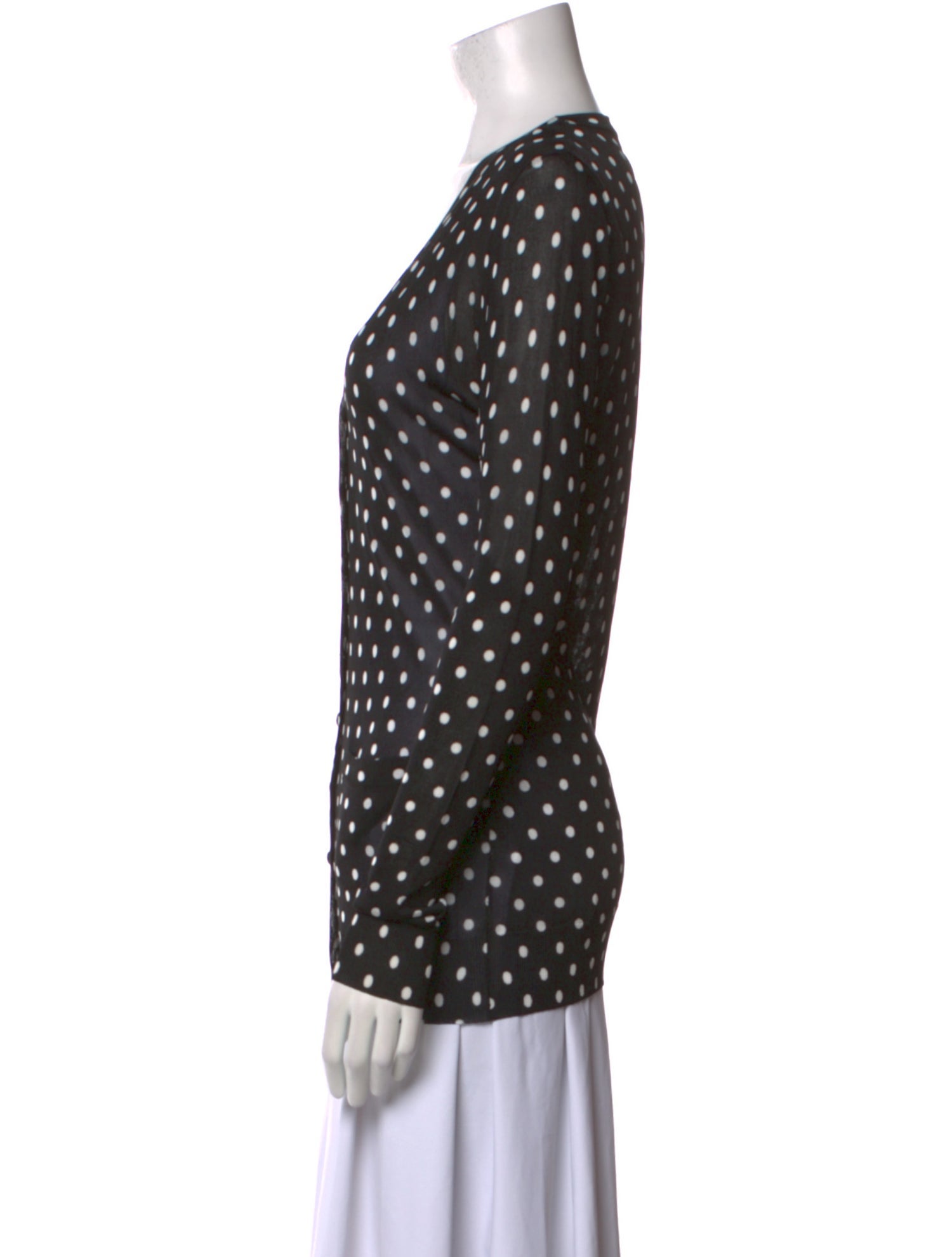 Dolce & Gabbana Polka Dot Print V-Neck Sweater