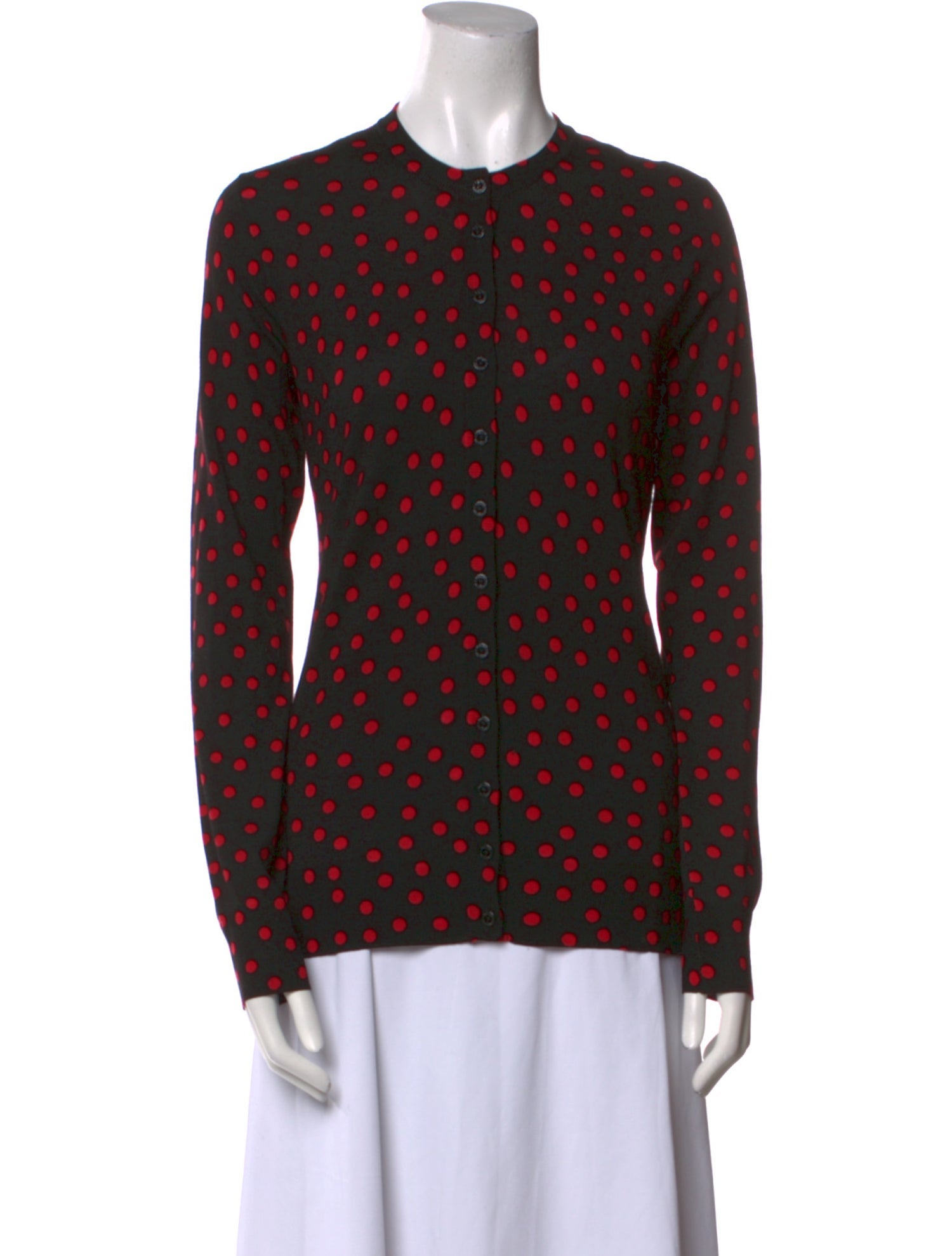 Dolce & Gabbana Virgin Wool Polka Dot Print Sweater