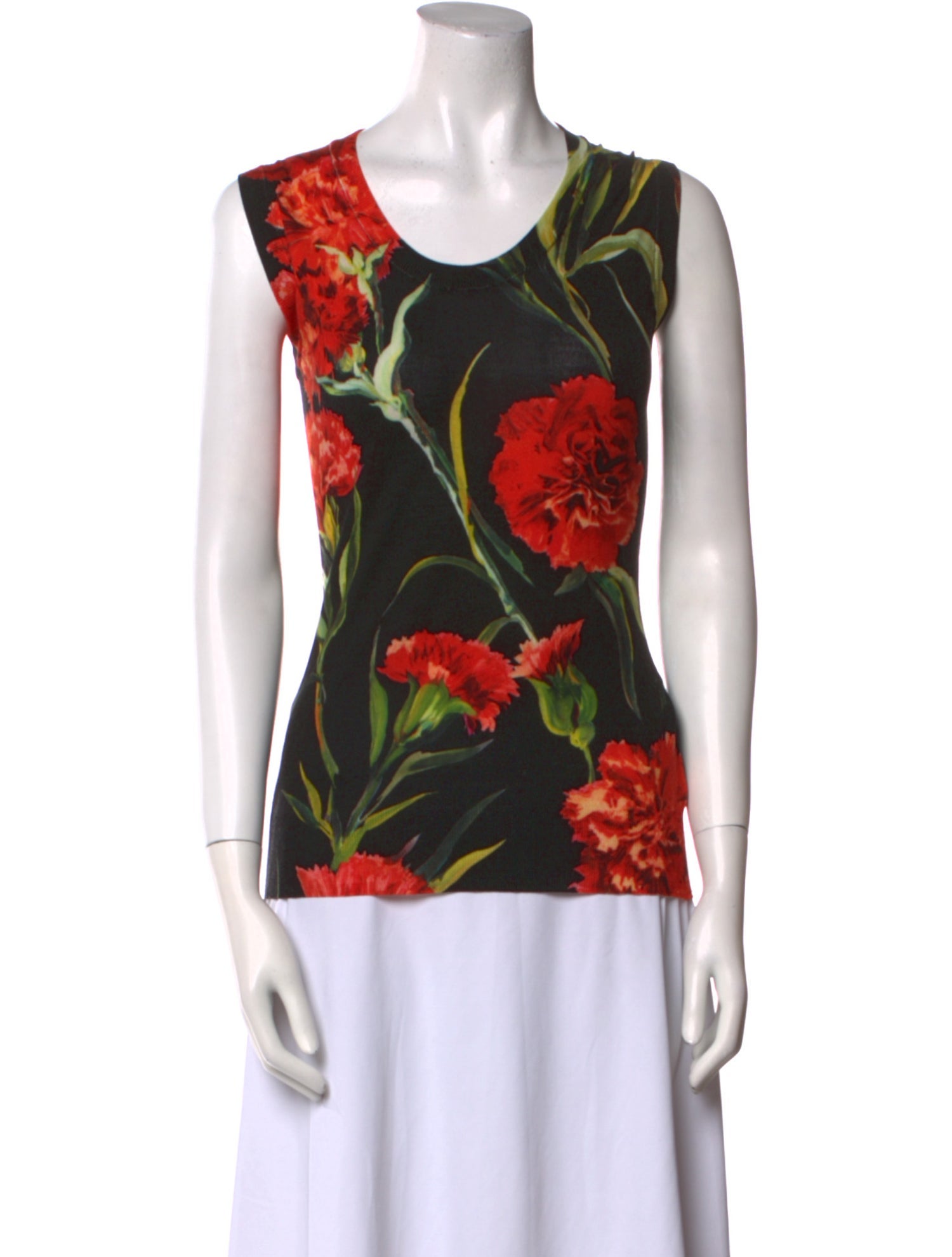 Dolce & Gabbana Virgin Wool Floral Print Top