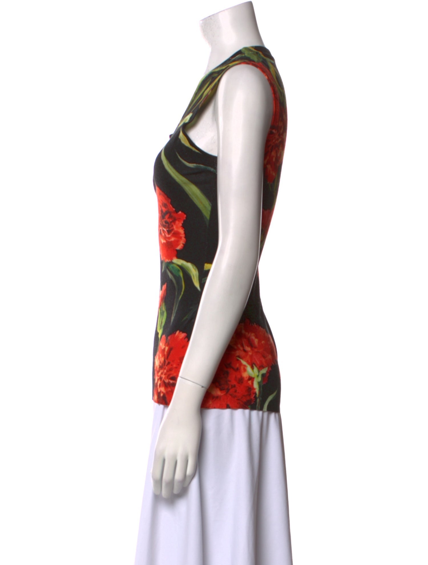 Dolce & Gabbana Virgin Wool Floral Print Top