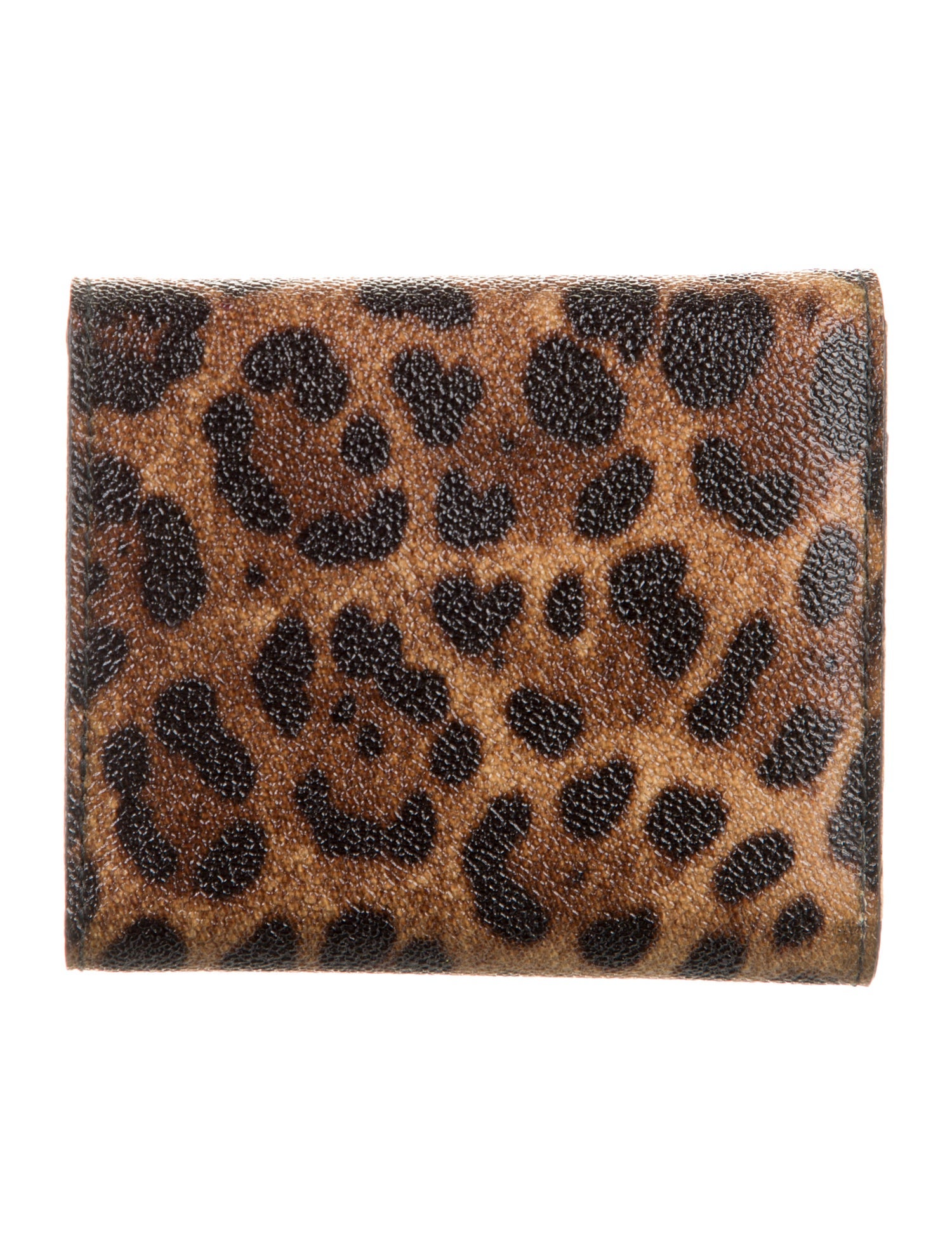 Dolce & Gabbana Leather Animal Print Compact Wallet