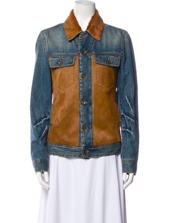 Dolce & Gabbana Ponyhair Colorblock Pattern Fur Jacket