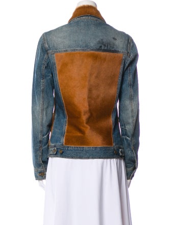 Dolce & Gabbana Ponyhair Colorblock Pattern Fur Jacket