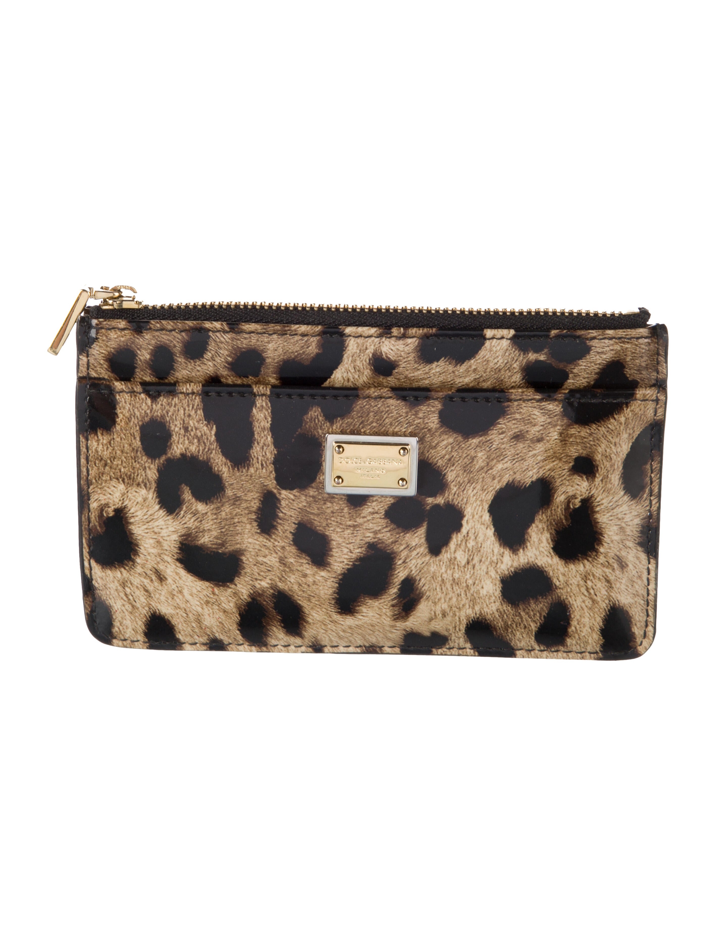 Dolce & Gabbana Patent Leather Animal Print Coin Pouch