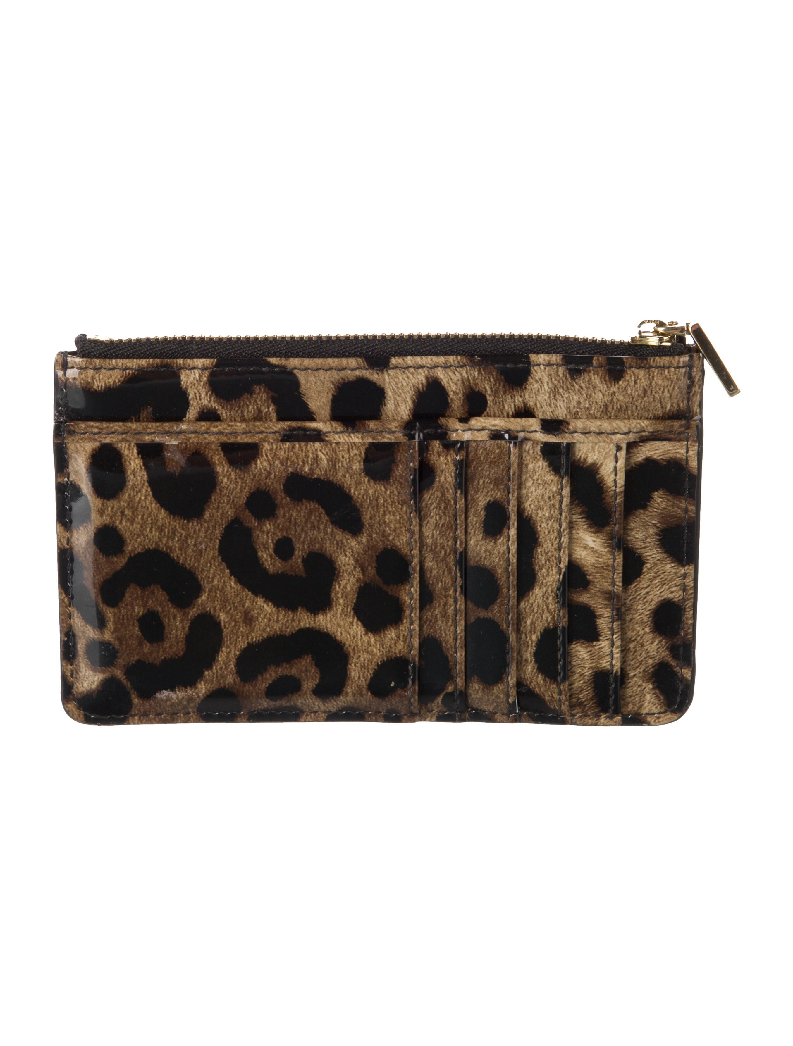 Dolce & Gabbana Patent Leather Animal Print Coin Pouch