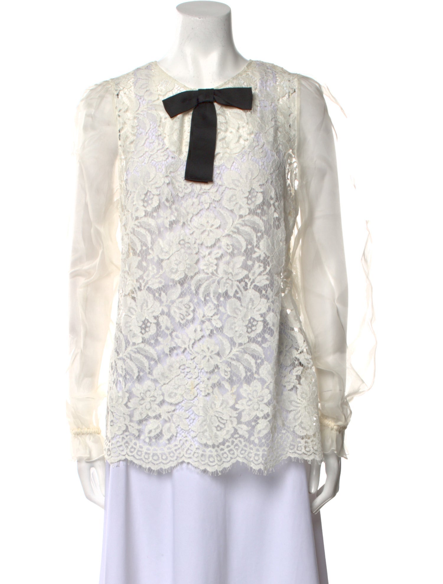 Dolce & Gabbana Silk Lace Pattern Blouse