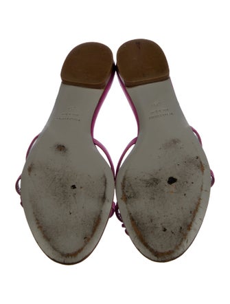 Dolce & Gabbana Leather Ruffle Embellishment Slides