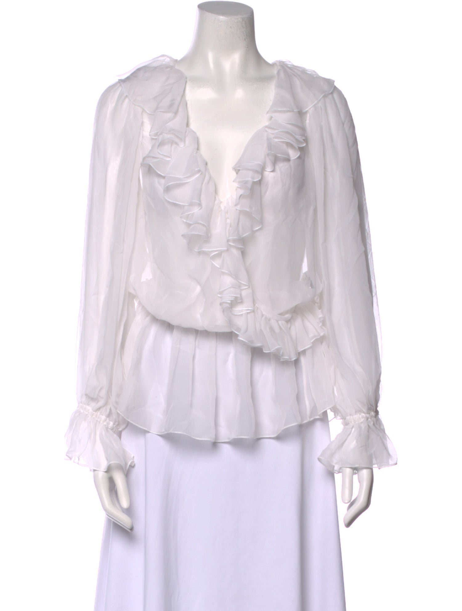 Dolce & Gabbana Silk V-Neck Blouse