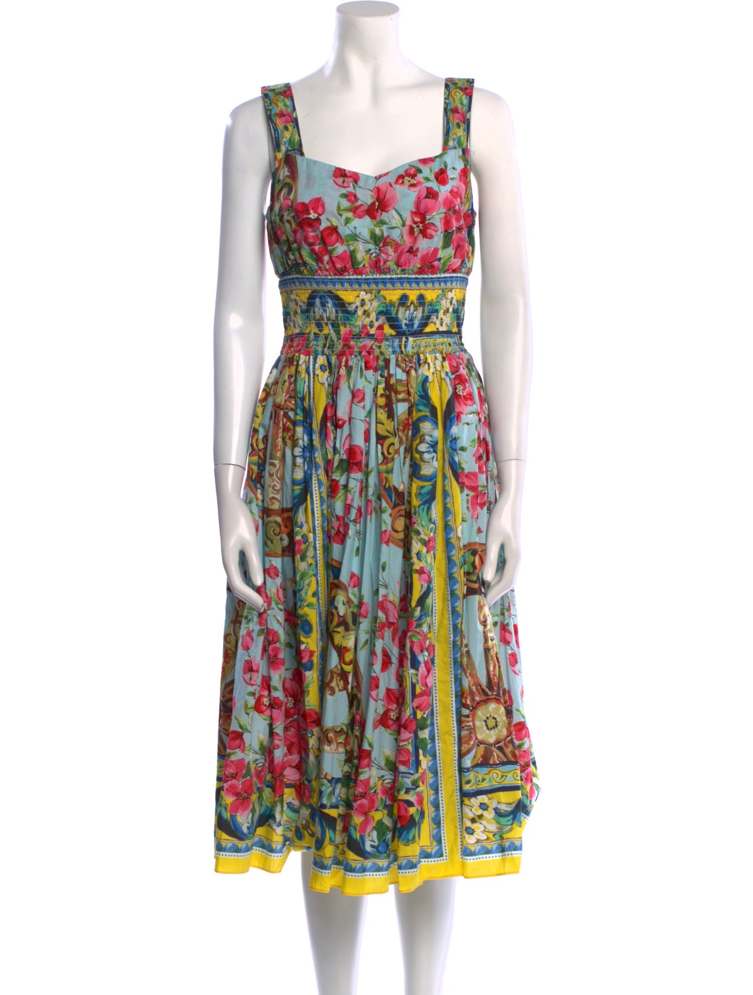 Dolce & Gabbana Floral Print Midi Length Dress