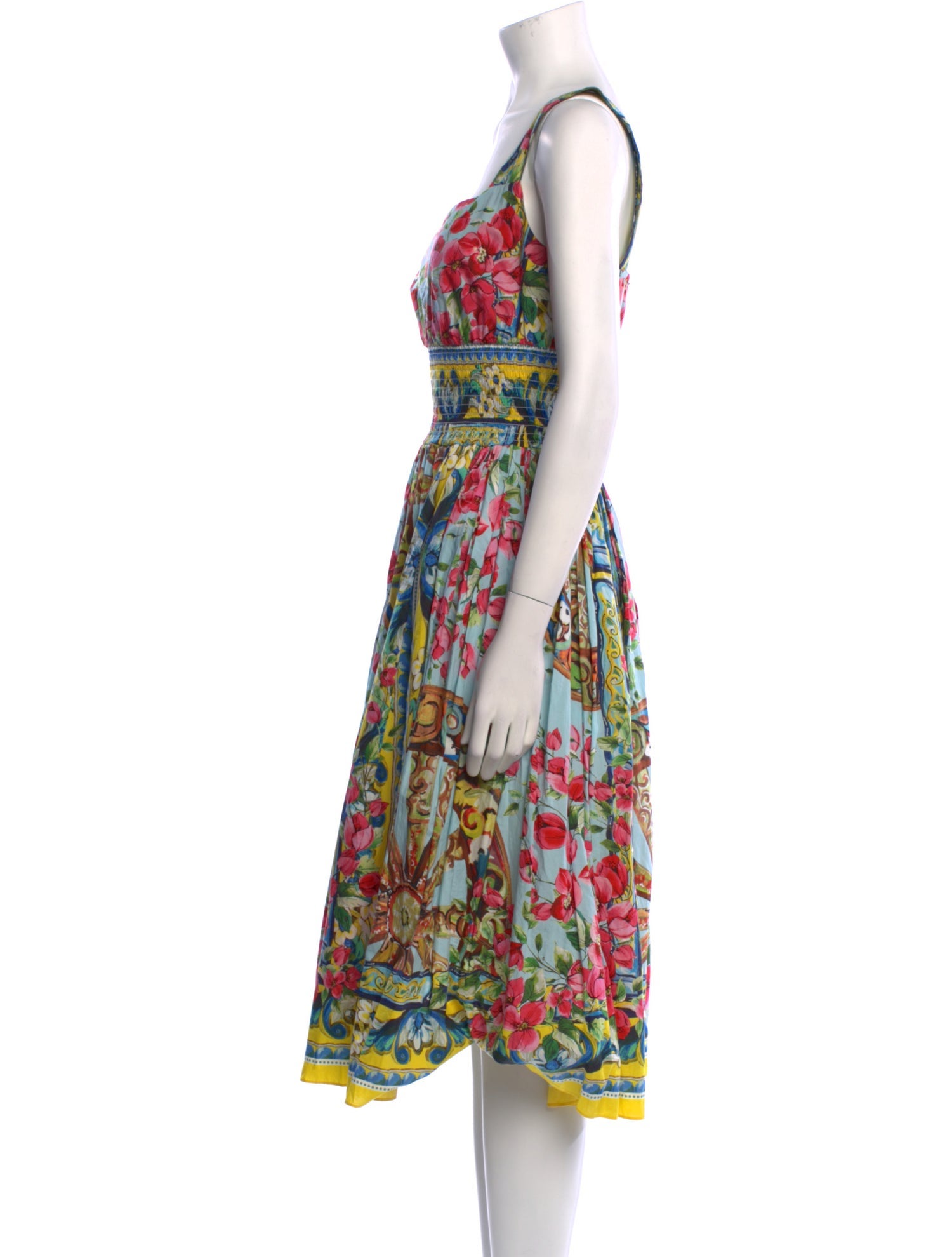 Dolce & Gabbana Floral Print Midi Length Dress
