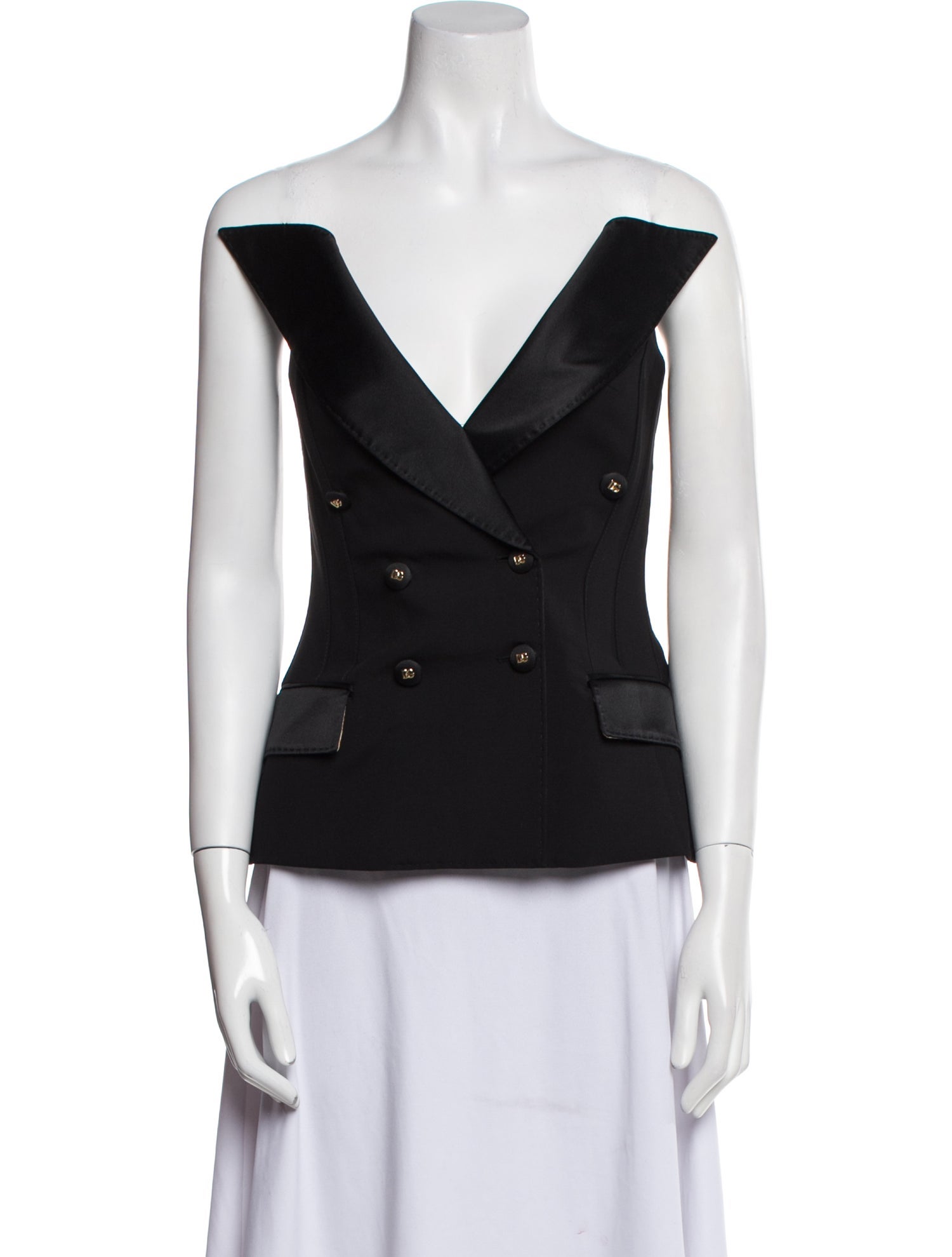 Dolce & Gabbana Virgin Wool Strapless Top