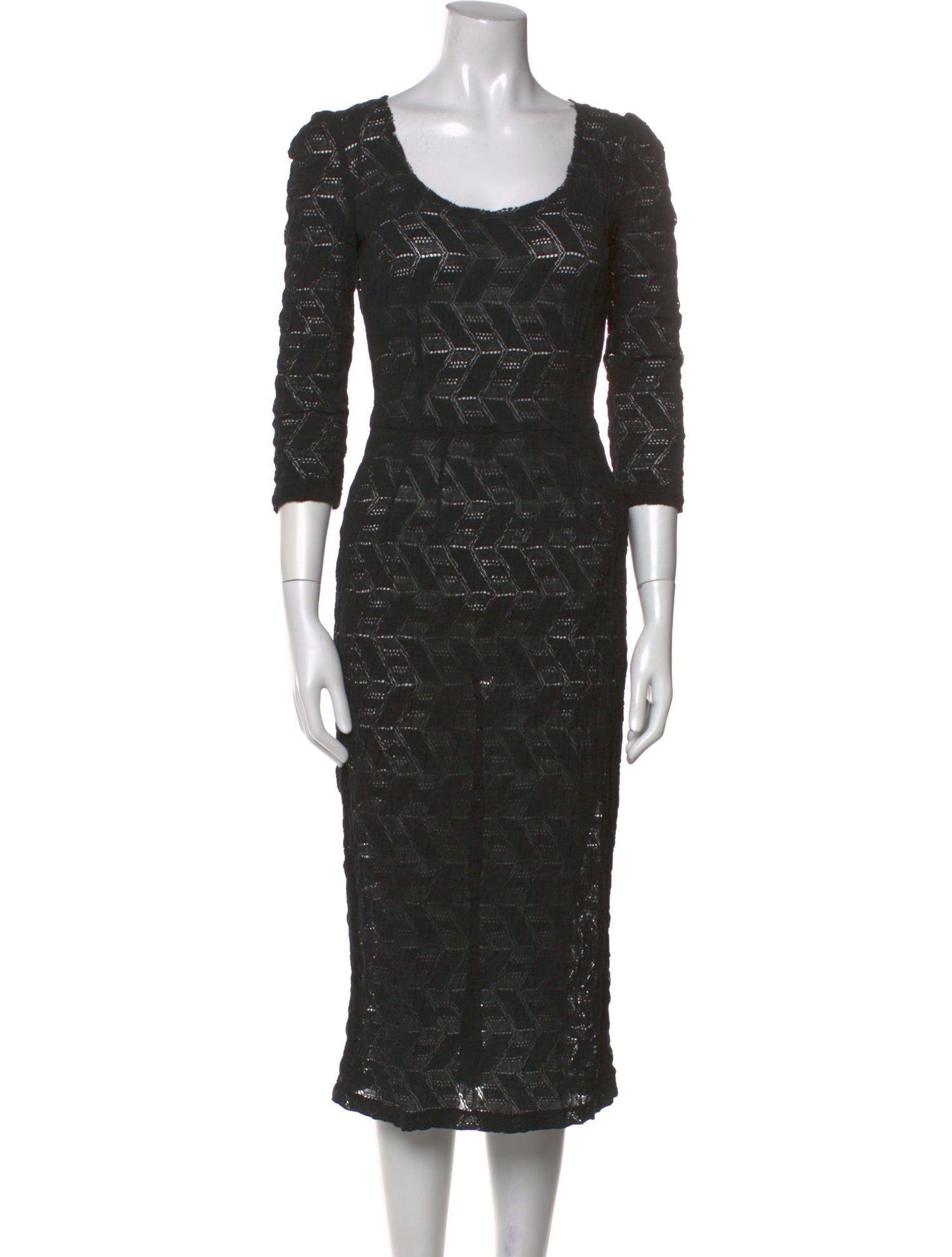 Dolce & Gabbana Lace Pattern Midi Length Dress