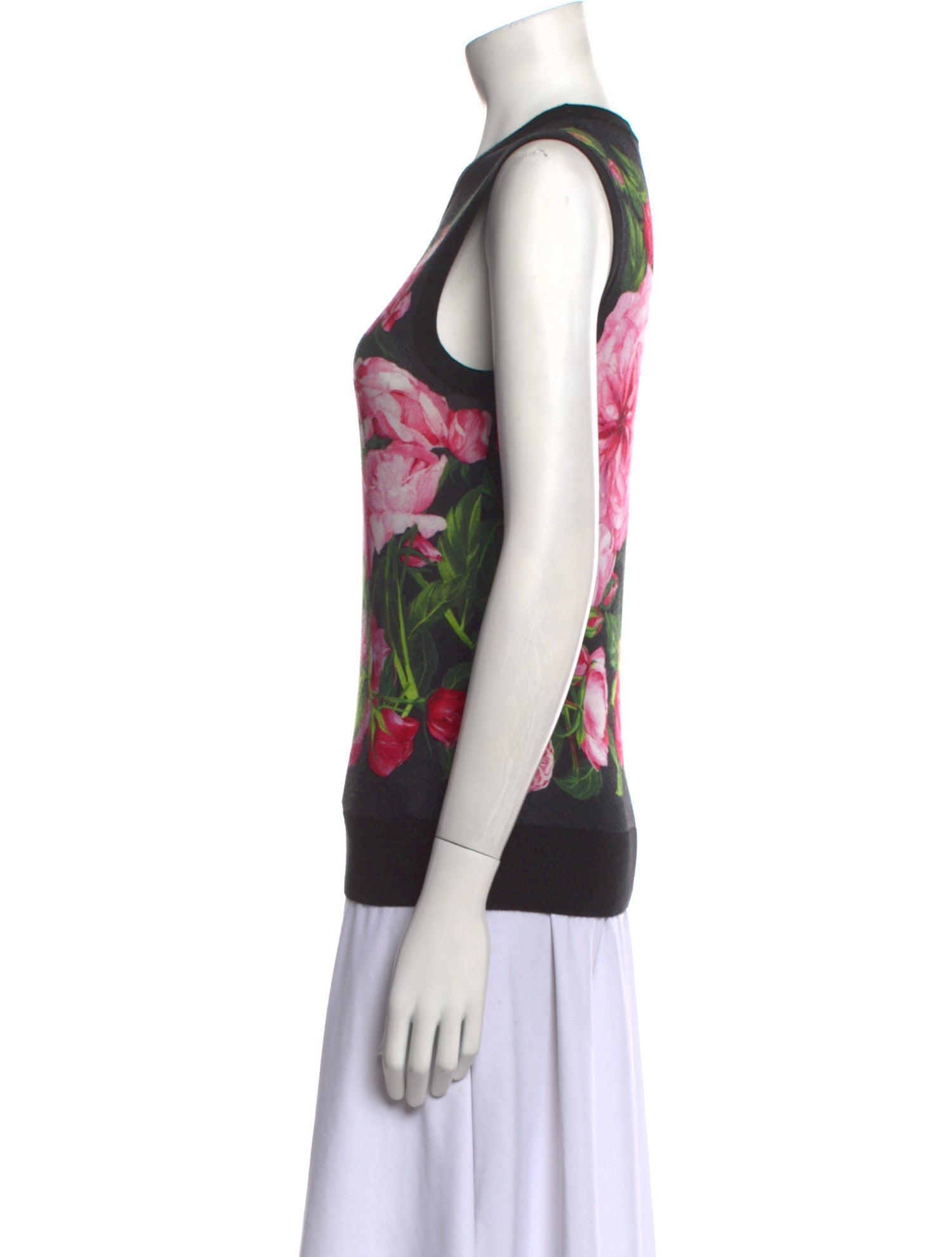 Dolce & Gabbana Cashmere Floral Print Top