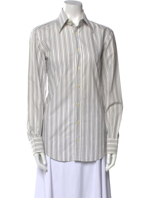 Dolce & Gabbana Striped Long Sleeve Button-Up Top