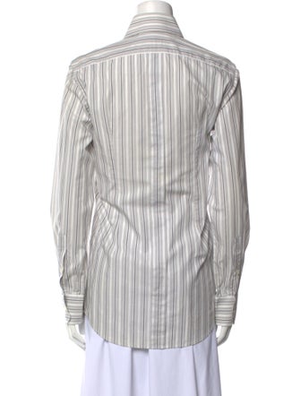 Dolce & Gabbana Striped Long Sleeve Button-Up Top