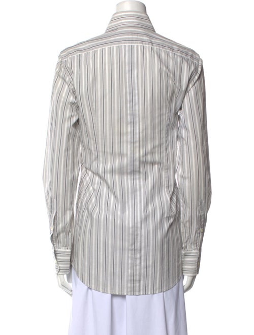 Dolce & Gabbana Striped Long Sleeve Button-Up Top