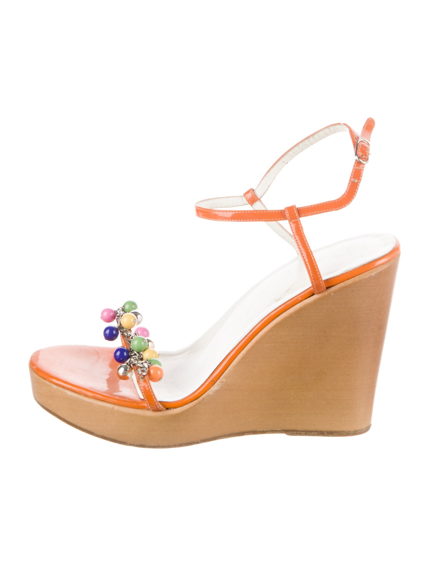 Dolce & Gabbana Leather Beaded Accents Sandals