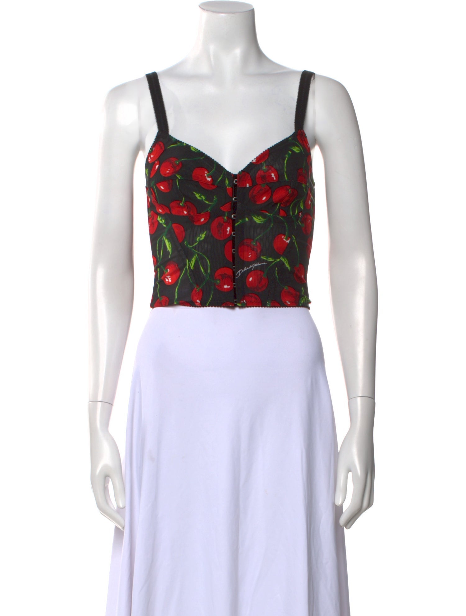 Dolce & Gabbana Printed V-Neck Crop Top