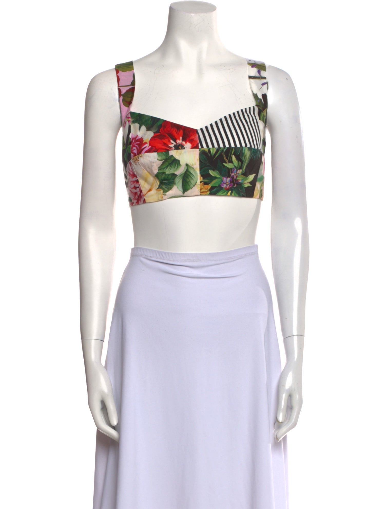 Dolce & Gabbana Printed Square Neckline Crop Top