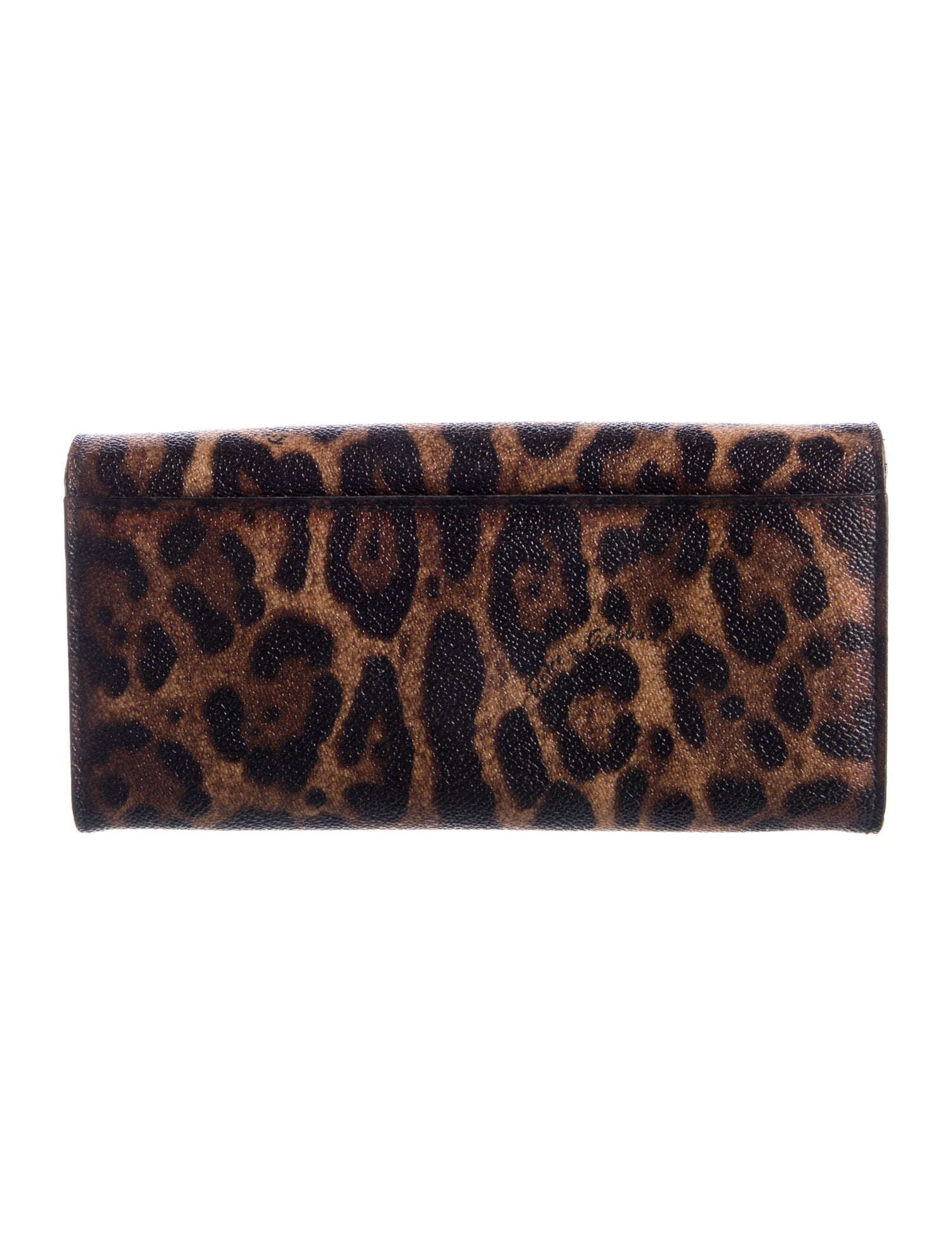 Dolce & Gabbana Leather Animal Print Continental Wallet