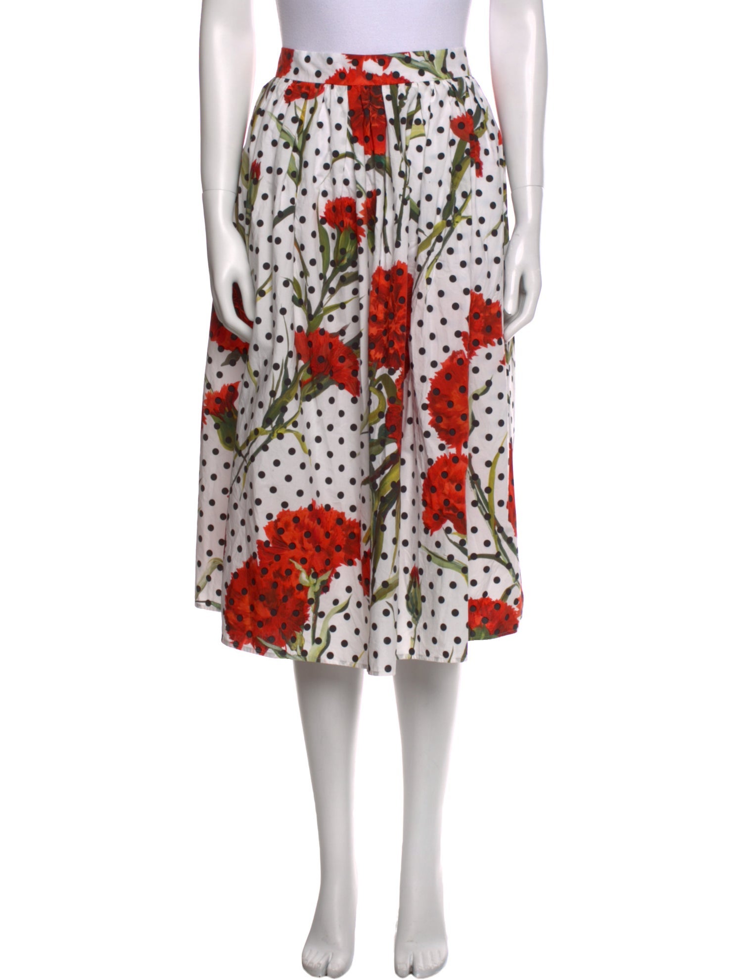 Dolce & Gabbana Polka Dot Print Knee-Length Skirt